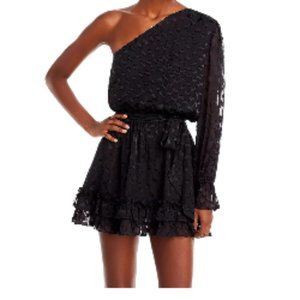 Ramy Brook One-Shoulder Michelle Mini Dress Black 0 NWT